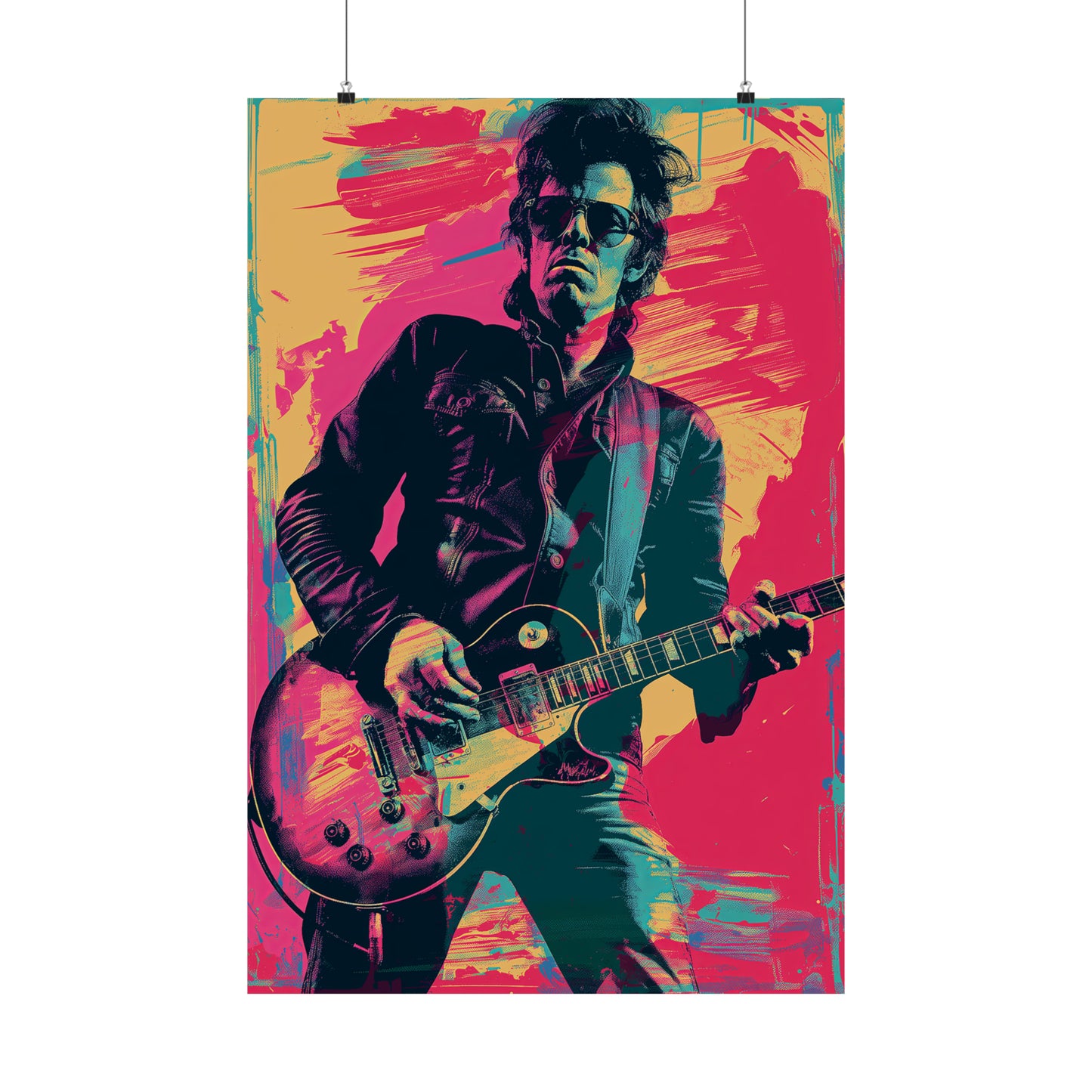 Artistic Rock and Roll Guitar Player