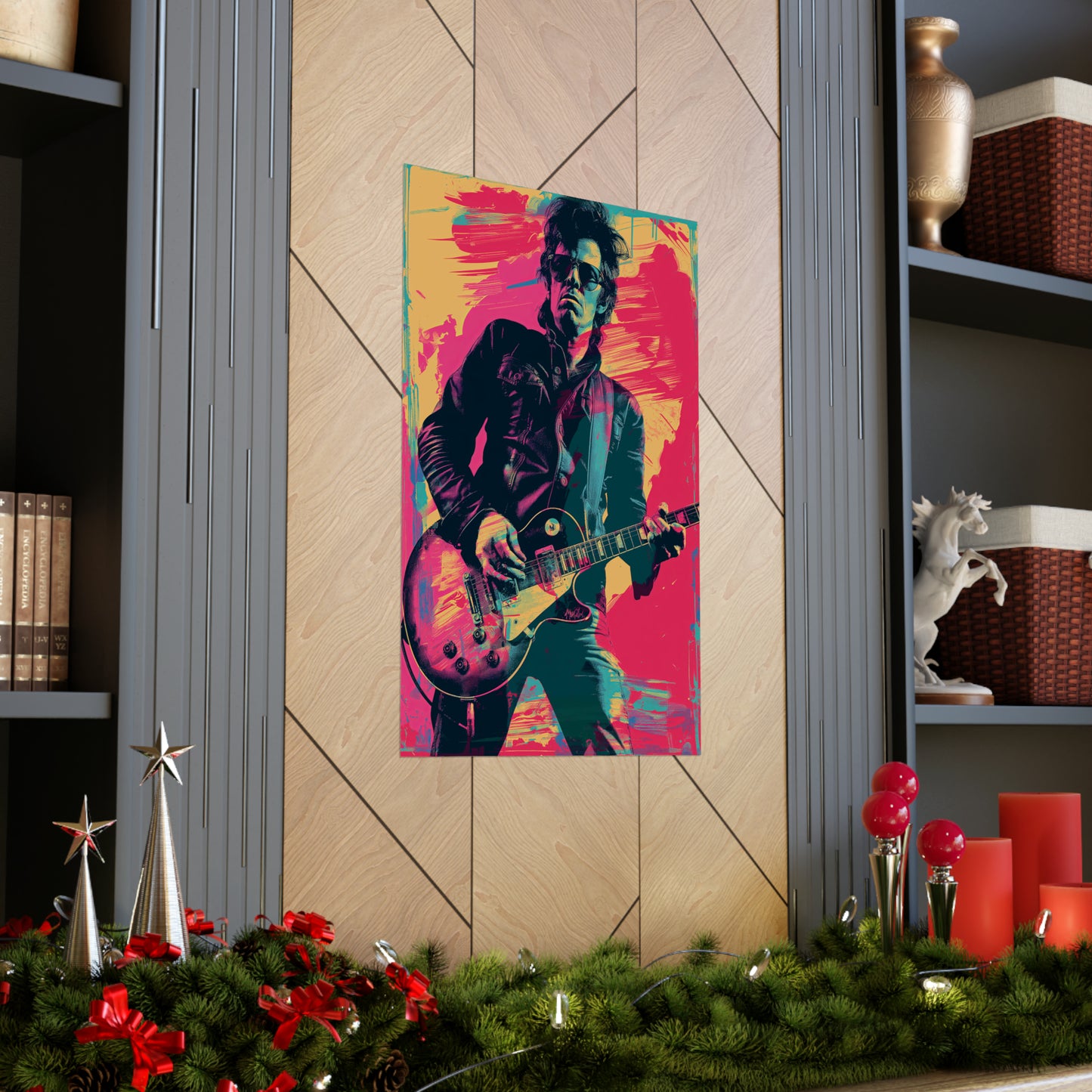 Artistic Rock and Roll Guitar Player