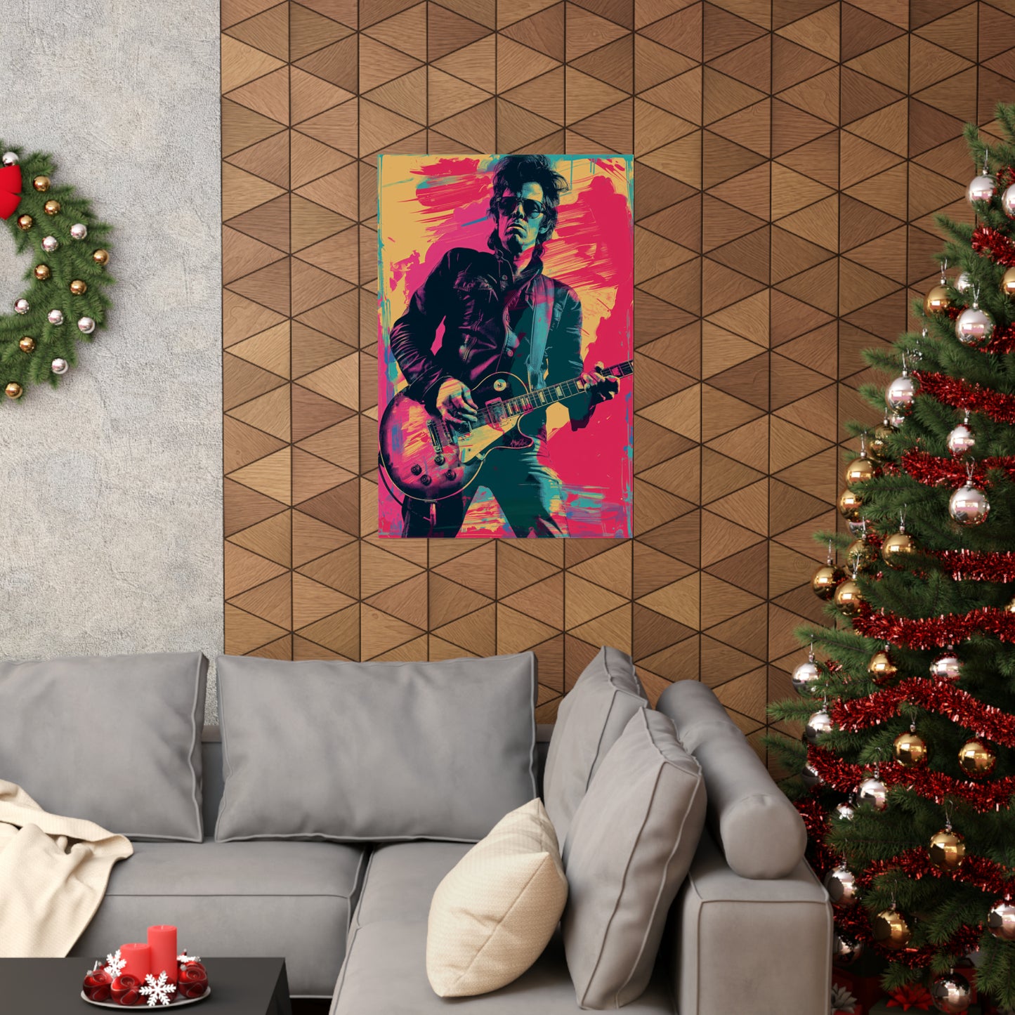 Artistic Rock and Roll Guitar Player