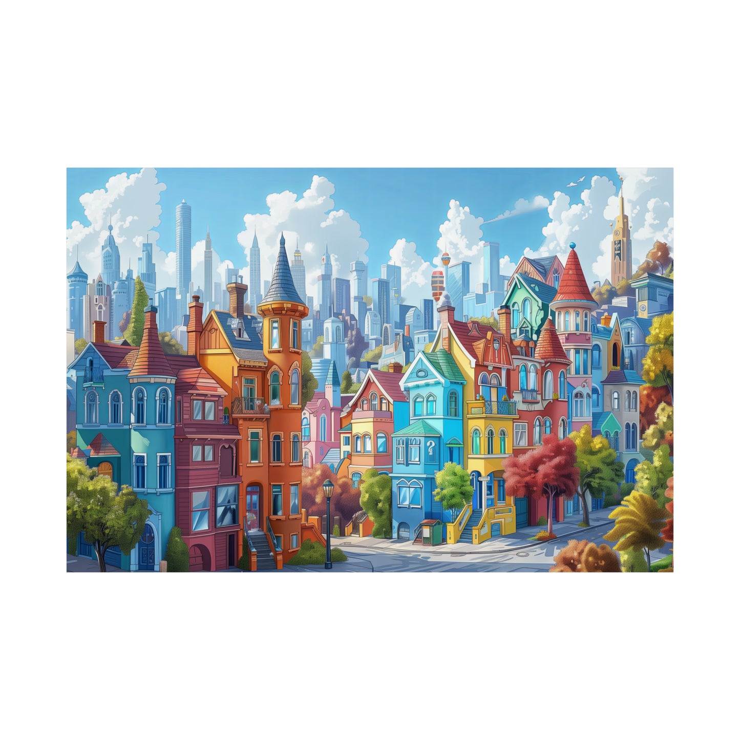 Cityscape Caricature Poster